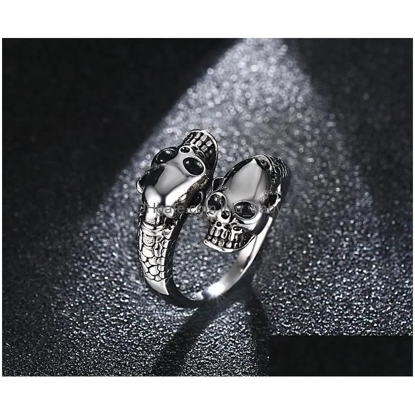 fashion jewelry mens stainless skull ring steel open skull casting rings men jewelry