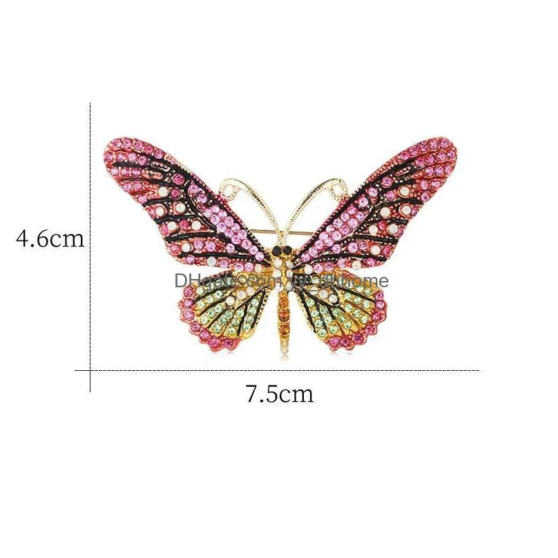 women butterfly brooch inlaid zircon enamel pin scarf pins romantic gift for girls