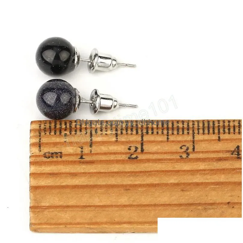 bohemia natural stone crystal beads stud earring for women fashion wedding party jewelry gift simple ear jewelry accessories