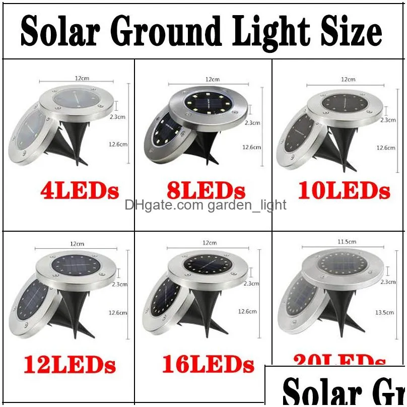 solar powered ground lamps led landscape lawn light ip65 waterproof outdoor lighting for path garden landscape decoration lamp