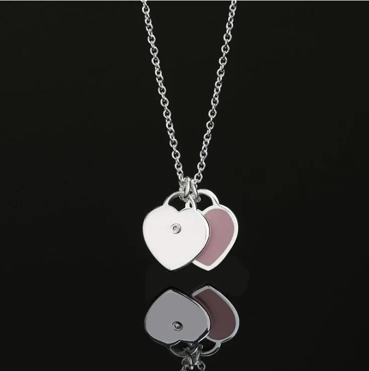 luxury brand necklace tif heart pendant women 925 sterlling silver designer design halter jewelry valentines day gift original