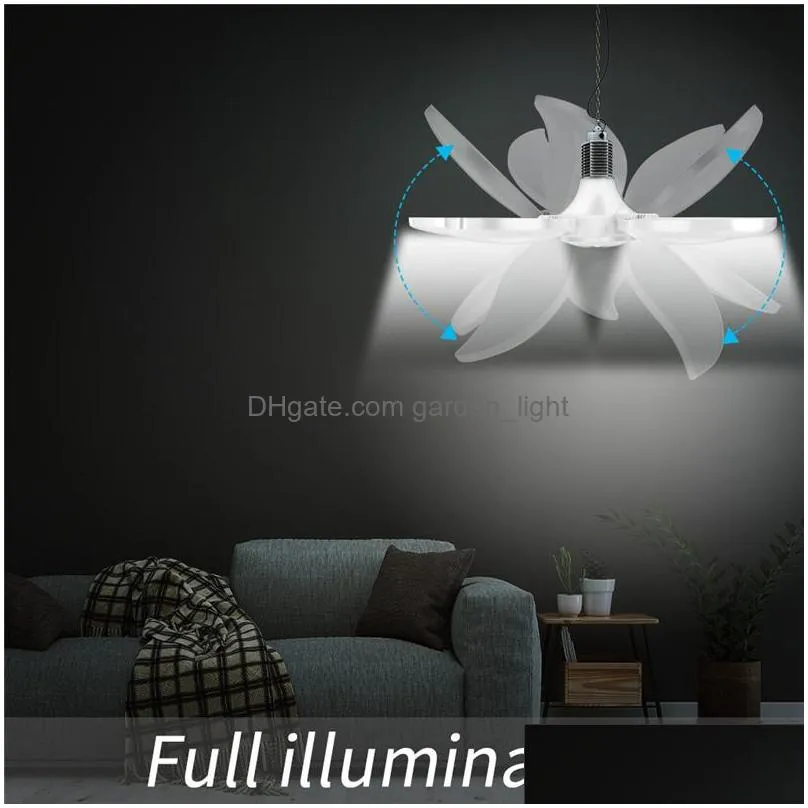 led fan garage light e27 75w 100w 85265v led bulbs 5 leaf 360 degrees angle adjustable industrial lighting for workshop