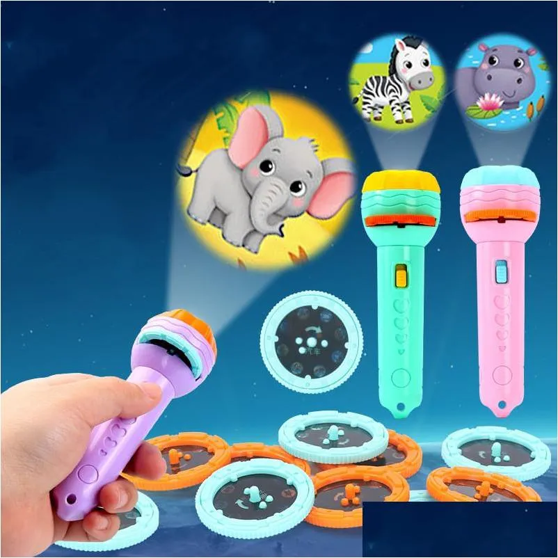 led novelty lighting baby sleeping story book flashlight projector torch lamp toy early education toy for kid holiday birthday xmas gift light up