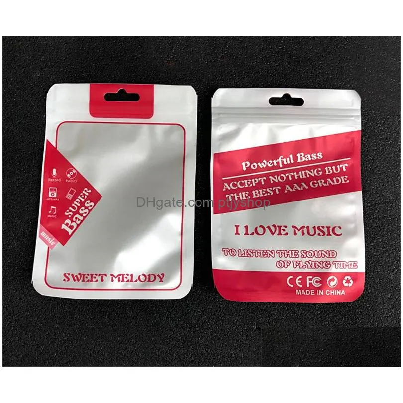 package boxes packing bag package bags earphone retail zipper pvc opp 10.5 x for earphone headphone