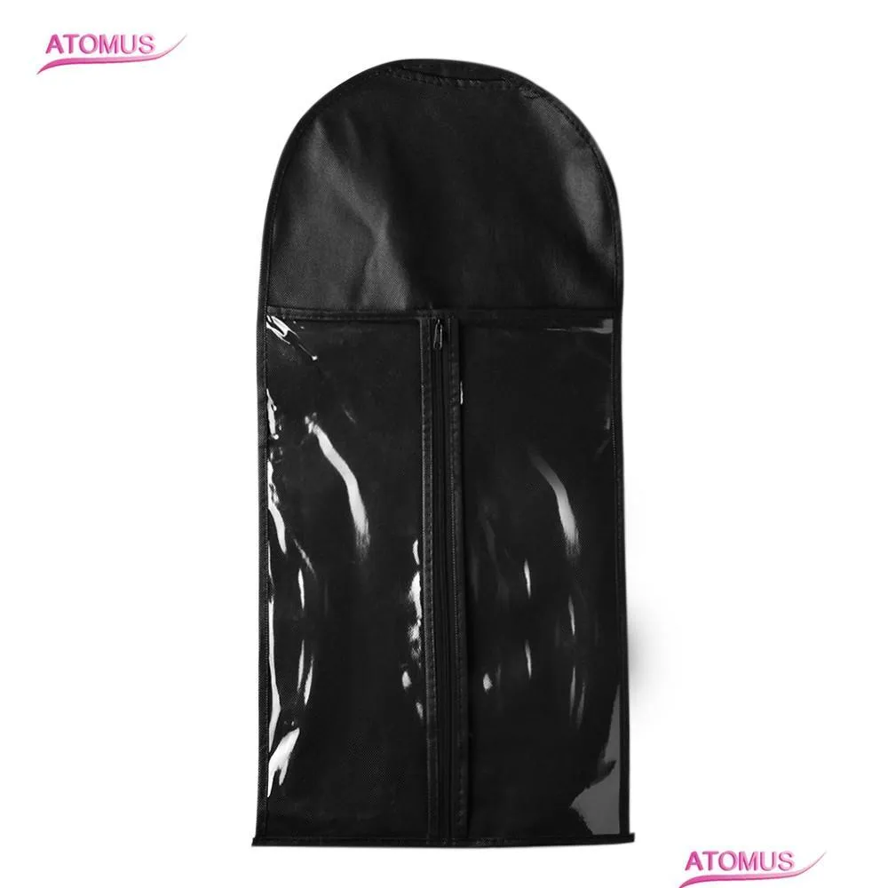 black hair extension packing bag carrier storage wig stands hair extensions bag for carring and packing hair extensions