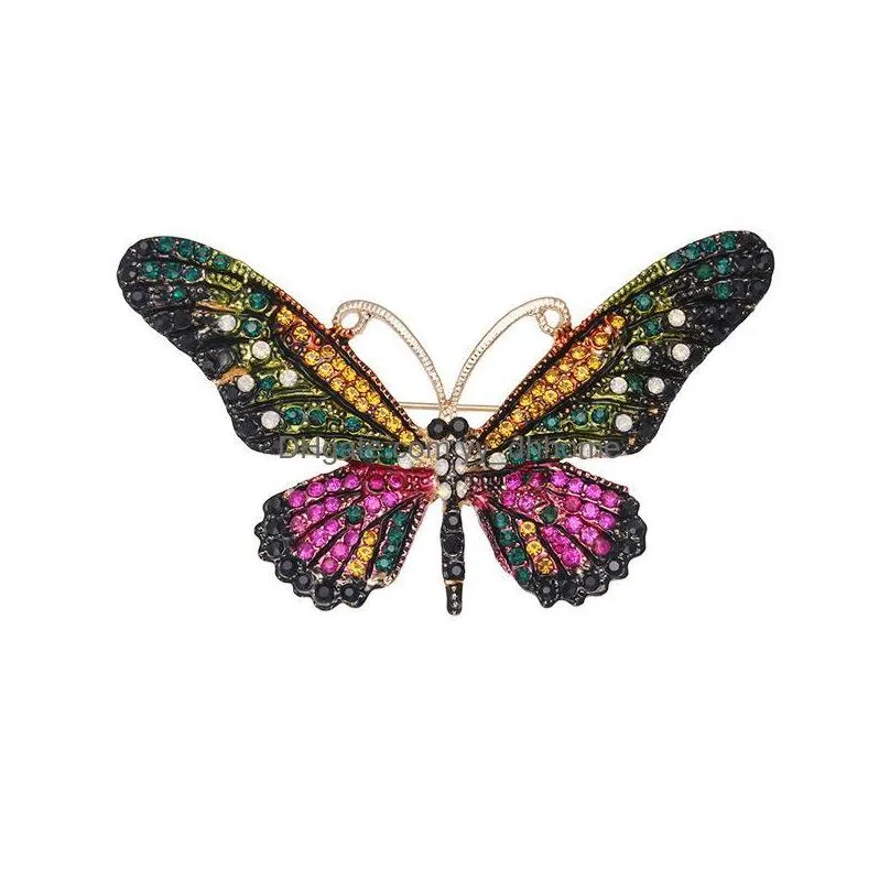 women butterfly brooch inlaid zircon enamel pin scarf pins romantic gift for girls