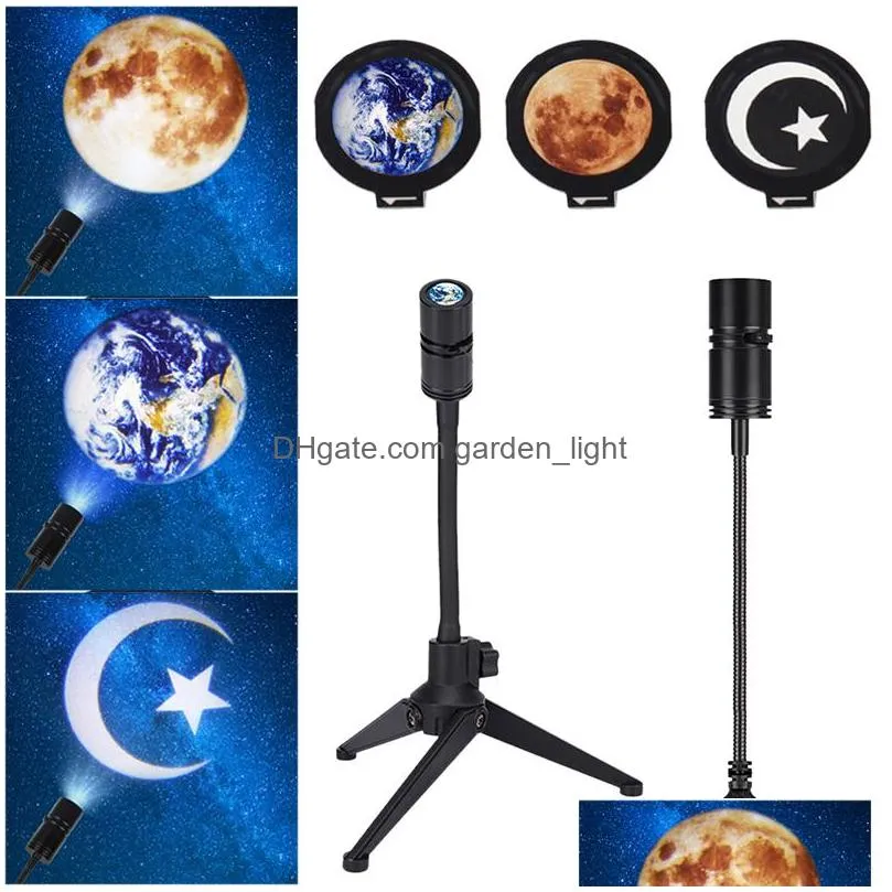 sky projector night light planet magic moon earth projection led lamp 360ﾰ rotatable usb 5v 3w kids bedroom wall decor lighting