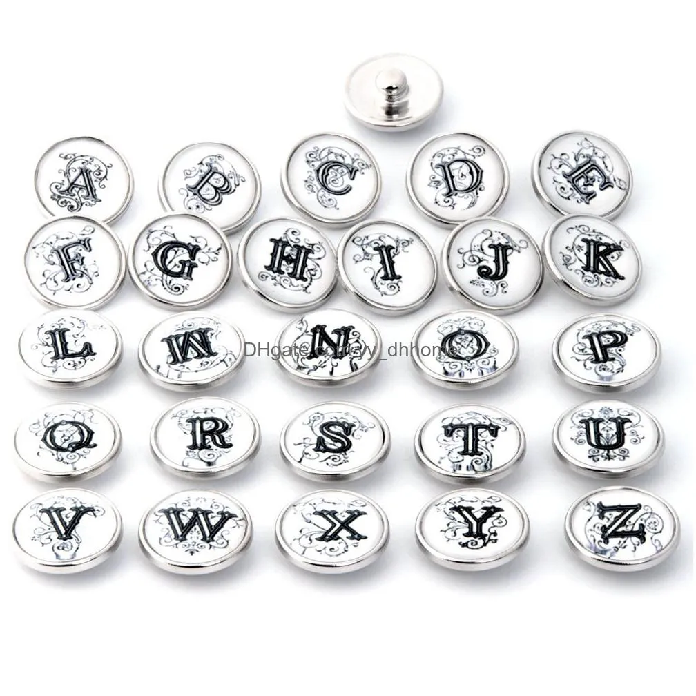 initial az alphabet letter noosa chunk metal alloy ginger snap buttons for ginger snap bracelet diy jewelry