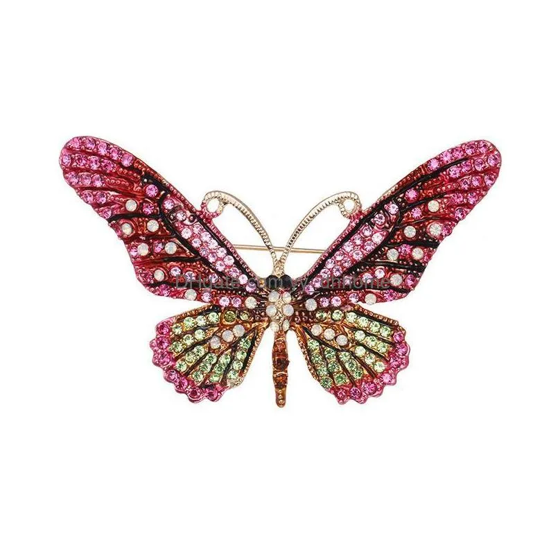 women butterfly brooch inlaid zircon enamel pin scarf pins romantic gift for girls