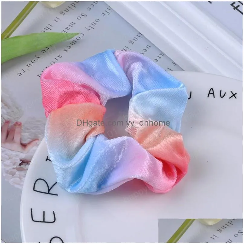 fashion velvet round stary sky scrunchies elastic hair bands hair gum for women girls rubber band ring hair accessoreis headwear