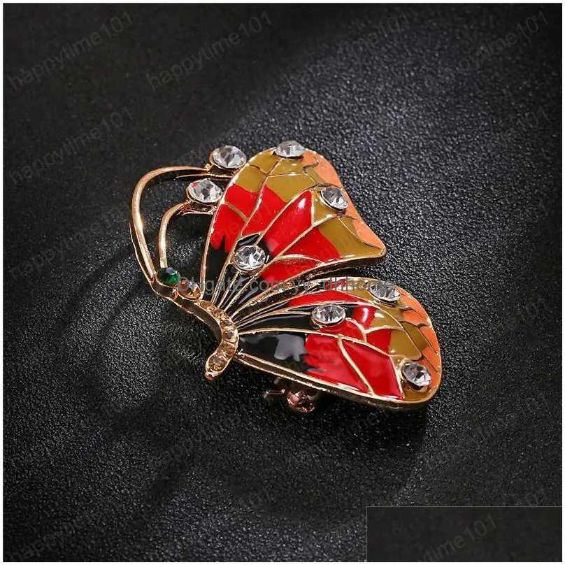  rhinestone butterfly brooches for women elegant insect pins vintage fashion beautiful pins girls good gift