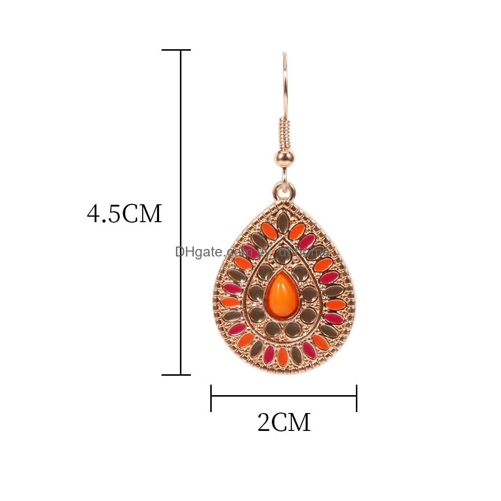  fashion water dropl shape women earrings colorful gem shining drop earring pendant jewelry holiday party gift