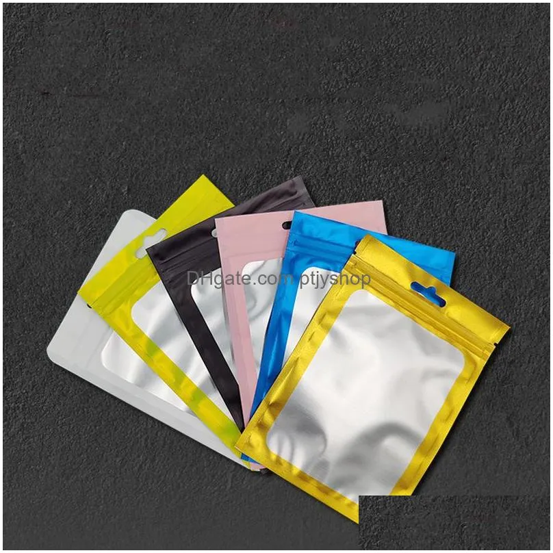 packing bags packages bag colored aluminum foil resealable zip lock one side clear back plastic smell proof pouches