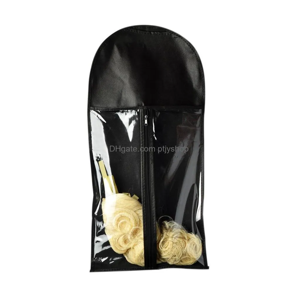 black hair extension packing bag carrier storage wig stands hair extensions bag for carring and packing hair extensions