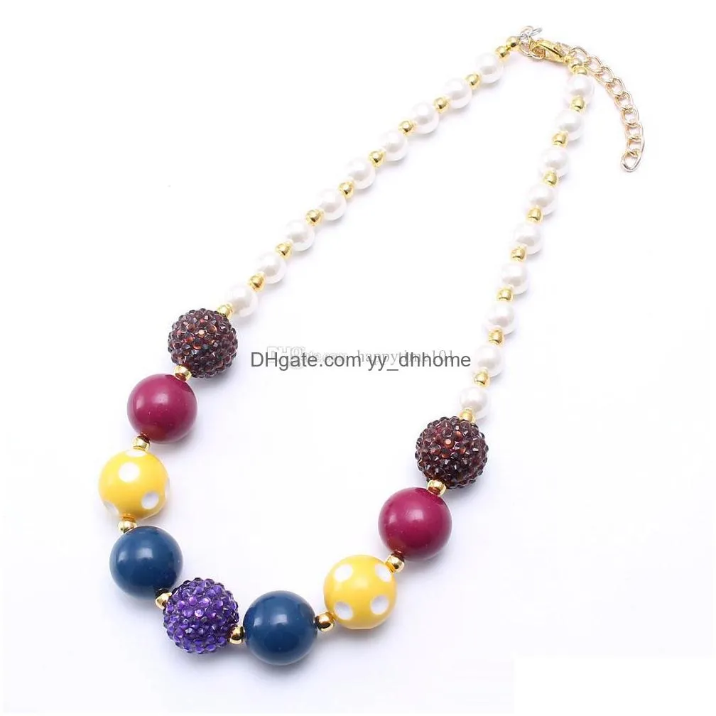 european kid chunky necklace est arrivel fashion bubblegume bead chunky necklace jewelry for baby kid girl