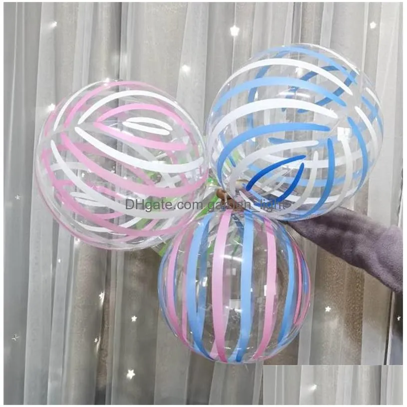 luminous balloon strings lights 20 inch print pattern transparent balloons with 70cm pole 3 meters led line string wedding party decorations