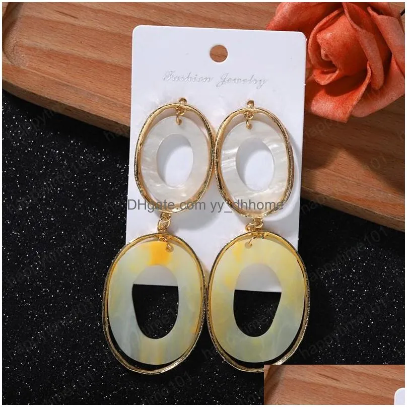 vintage big resin oval dangle earring for women fashion party gifts statement earrings jewelry bijoux accessory