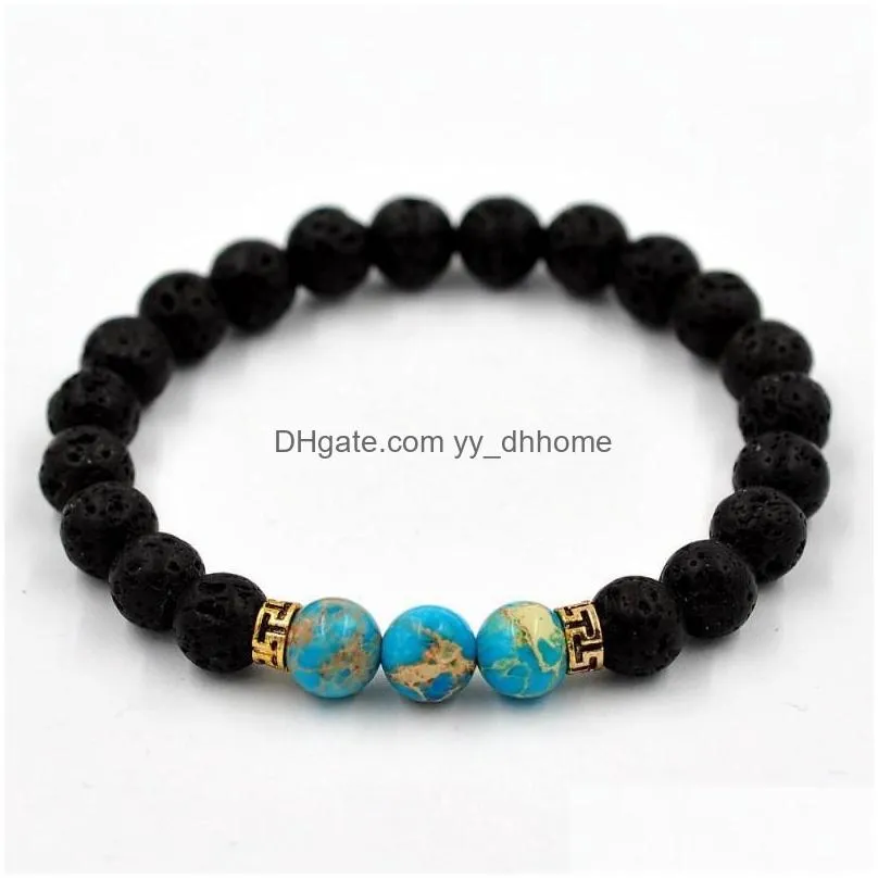 6 styles charm 7 chakra lava stone beads bracelets energy yoga beads essential oil diffuser bracelets for men women jewelry xmas gift