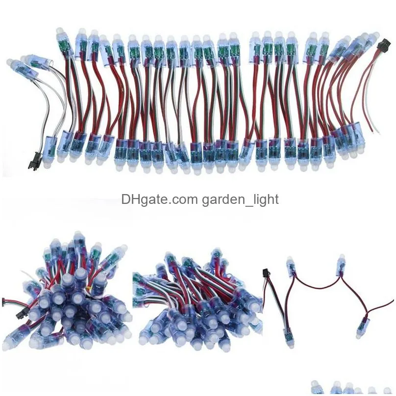 ws2811 ic led pixel module lights dc5v 12mm waterproof point lamp rgb full color string christmas addressable light for letters sign