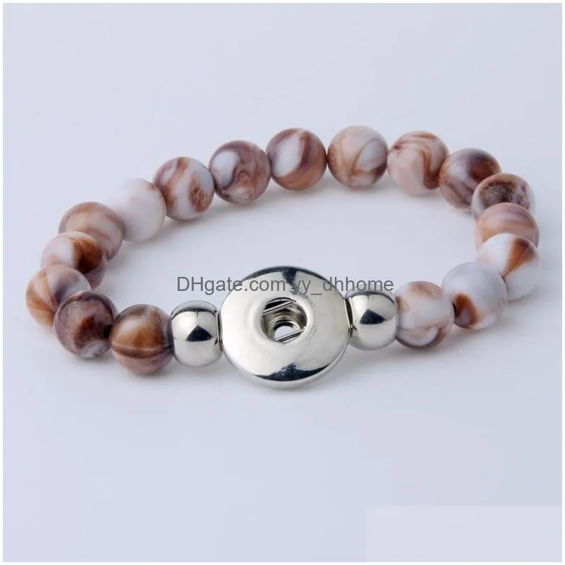 noosa snap button bracelet bangles 10mm resin stone beads 18mm snaps high quality diy snap buttons jewelry single snap