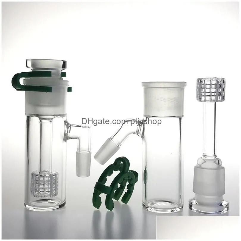 5 inch assembly glass ash catcher hookah water pipes with 14mm 18mm thick pyrex bong ashcatcher 24mm top bongs joint keck clips