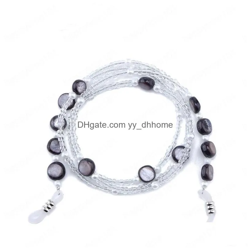 fashion glasses chain for women black shell beads sunglasses cords beaded eyeglass lanyard hold straps eyewear retainer