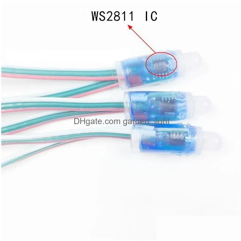 ws2811 ic led pixel module lights dc5v 12mm waterproof point lamp rgb full color string christmas addressable light for letters sign