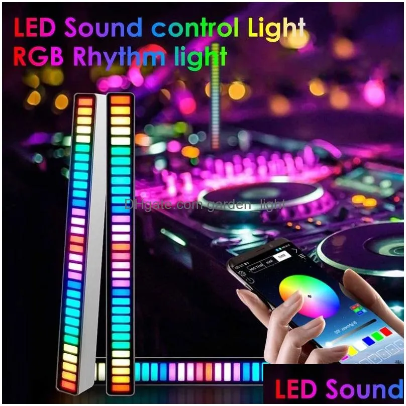 app led strip night light rgb sound control light voice activated music rhythm ambient lamps pickup lamp for car family party lights