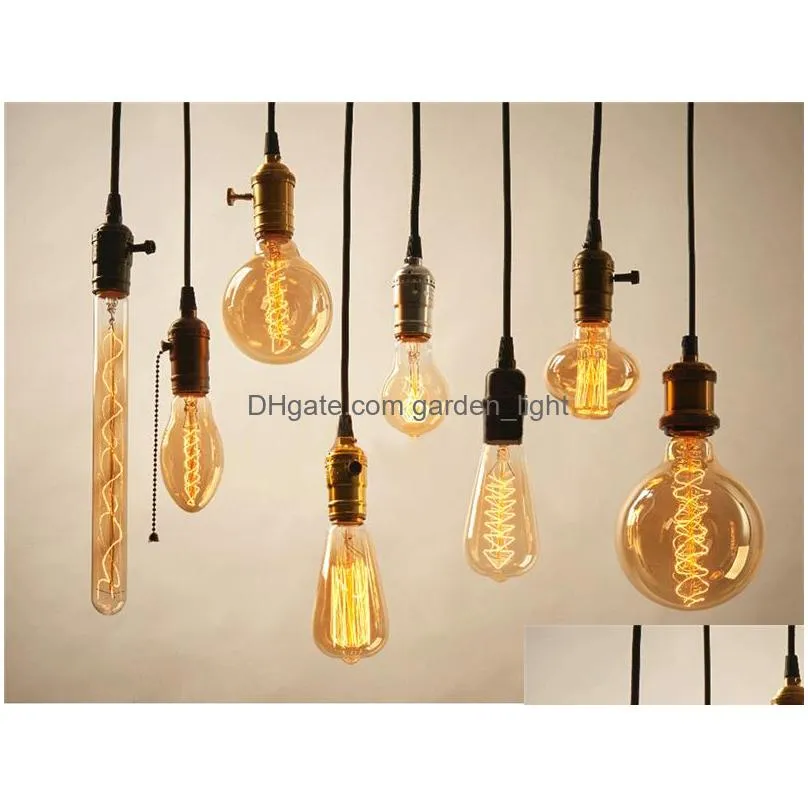 retro edison light bulb e27 110v 220v 40w st64 a19 t10 t45 t185 filament vintage ampoule incandescent bulb edison lamp