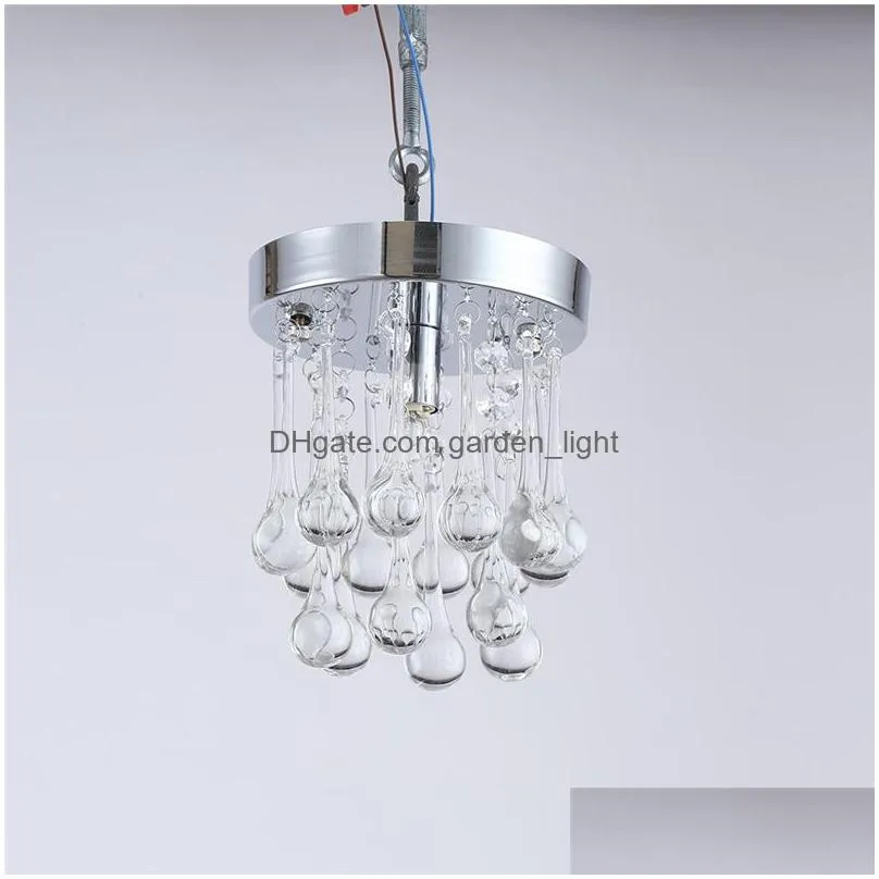 led crystal chandelier 110v 220v personality raindrop crystal light for aisle ceiling corridor cristal lustres light chandeliers