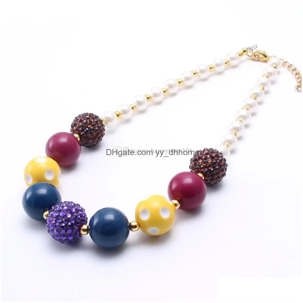 european kid chunky necklace est arrivel fashion bubblegume bead chunky necklace jewelry for baby kid girl