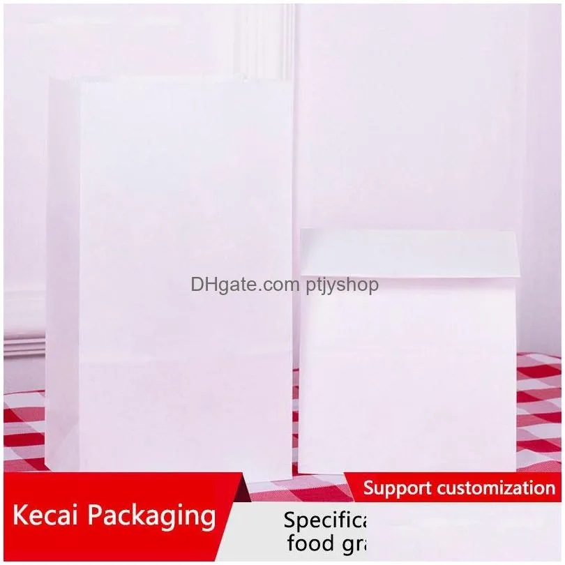 2000 pieces of japanese kraft paper oilproof food bag square bottom disposable takeout storage packing bags bread size 90551801844012