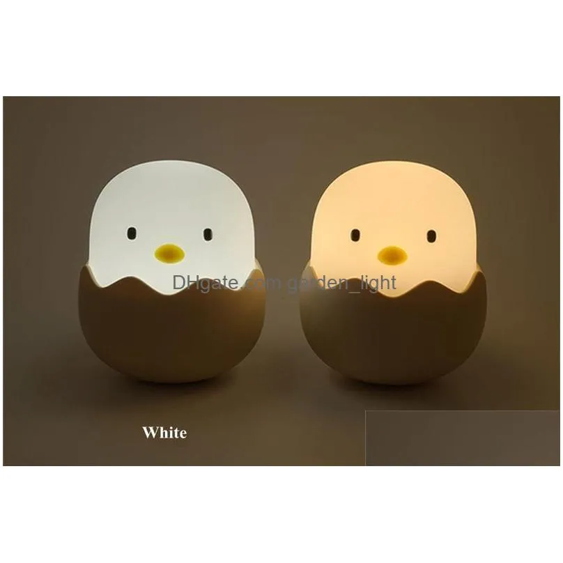 silicone egg night light touch sensor adjustable baby night light usb charge cute decorate table lamp for children kids baby gift