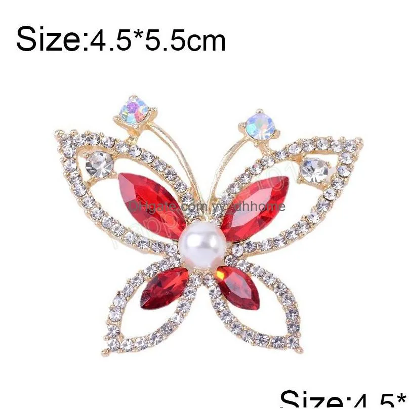 butterfly insect pins woman luxury exquisite wedding pearl rhinestone brooch butterfly sparkling clothing accessories