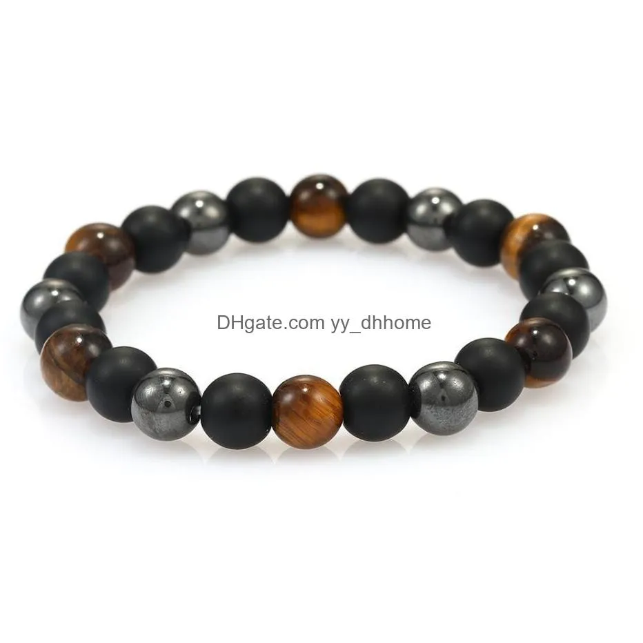 8mm handmade woven beaded bracelets natural stone chakra yoga energy elastic bracelet for men charm adjustable hand chain jewelry