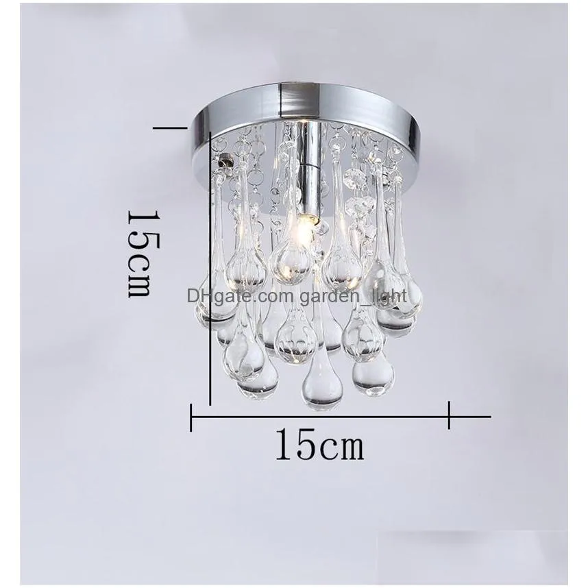 led crystal chandelier 110v 220v personality raindrop crystal light for aisle ceiling corridor cristal lustres light chandeliers