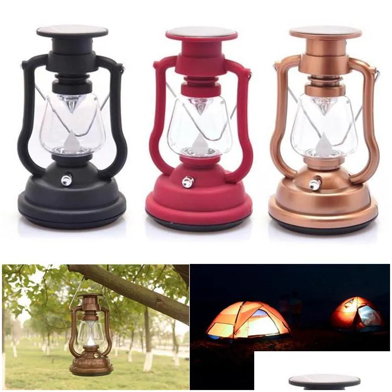 7 led solar light portable dc solar hand crank charge camping lights outdoor waterproof hiking fishing tents lamp