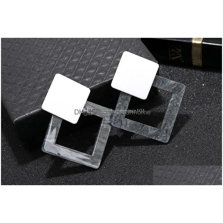 brincos party jewelry geometric earrings stud earrings for girls arcylic square earrings for women bijoux accessories