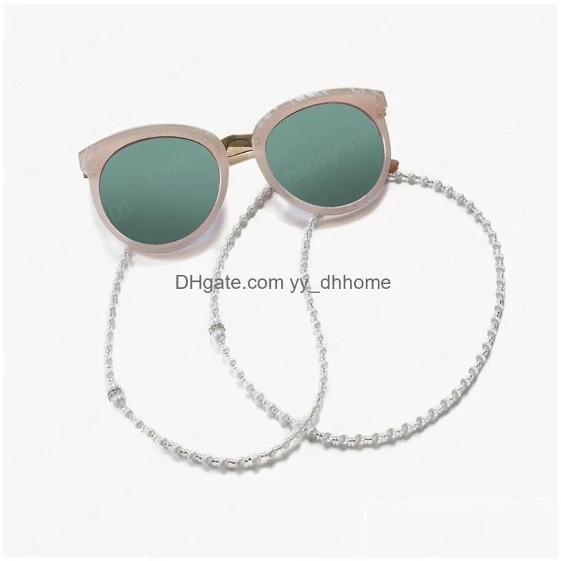 retro beaded sunglasses chain for non slip eyewear rope with pearl wave crystal glasses women lanyards fashion accessories