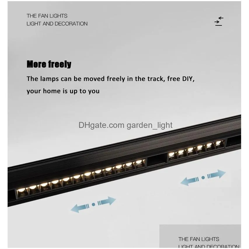 modern magnetic track lights embedded led floodlight grillelight living room without main light lighting grille lamp suit