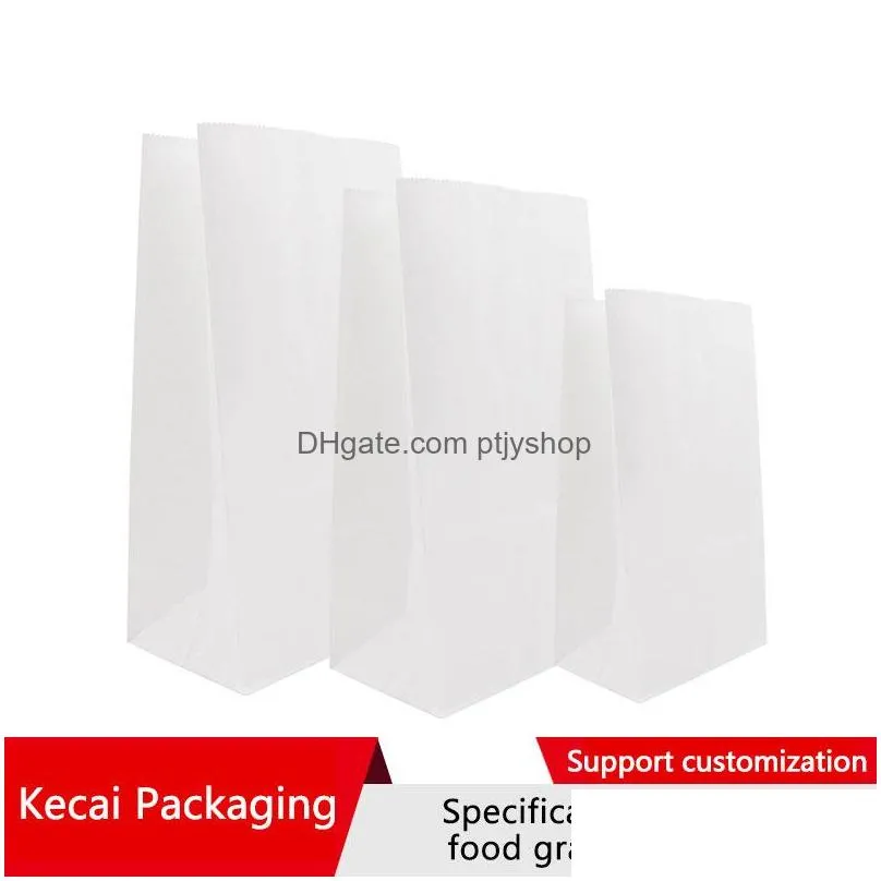 2000 pieces of japanese kraft paper oilproof food bag square bottom disposable takeout storage packing bags bread size 90551801844012