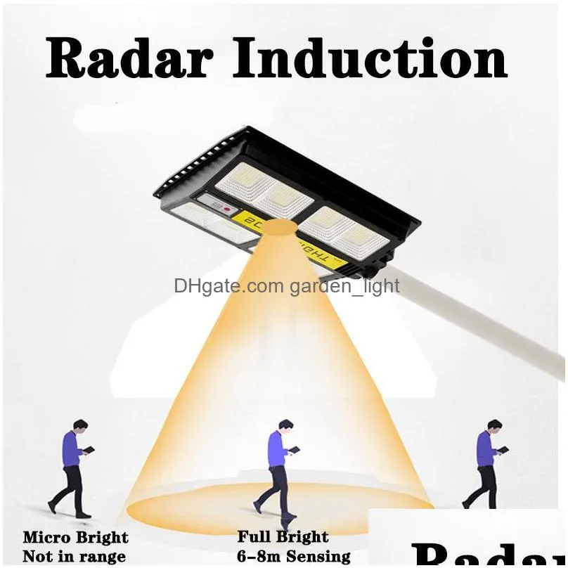 800w led solar street lamps remote control pir motion sensor wall light waterproof telescopic rod garden lights for outdoor lighting