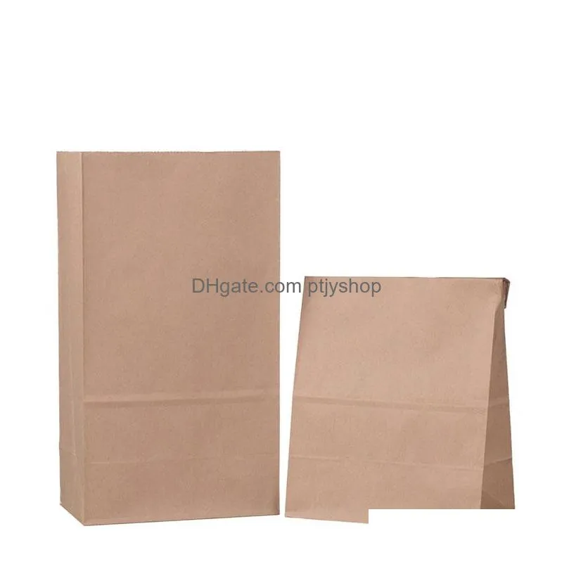 2000 pieces of japanese kraft paper oilproof food bag square bottom disposable takeout storage packing bags bread size 90551804975769