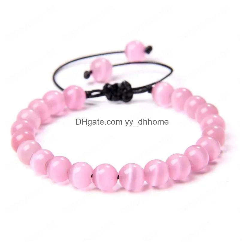 fashion glass stone beads bracelets adjustable braided bracelet for women cute exquisite jewelry gift