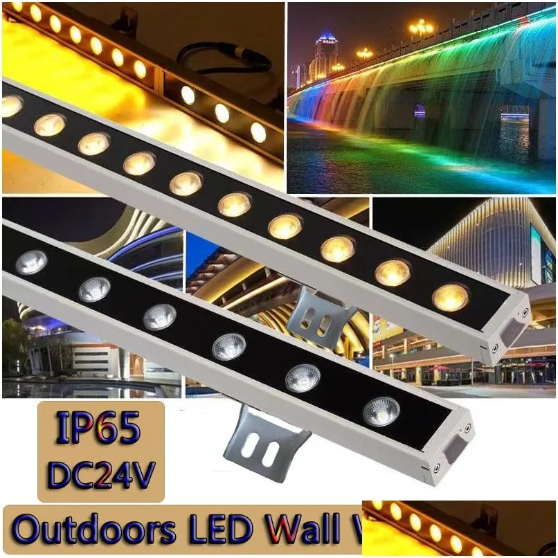 100cm floodlights outdoors waterproof led wall washer light 18w 24w dc24v staining light barlight for garden landscape house decor