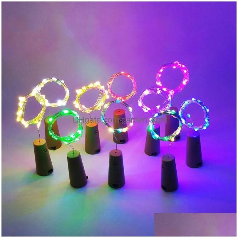 2m 20led wine bottle string lights cork battery powered starry diy christmas light for party halloween wedding decoracion