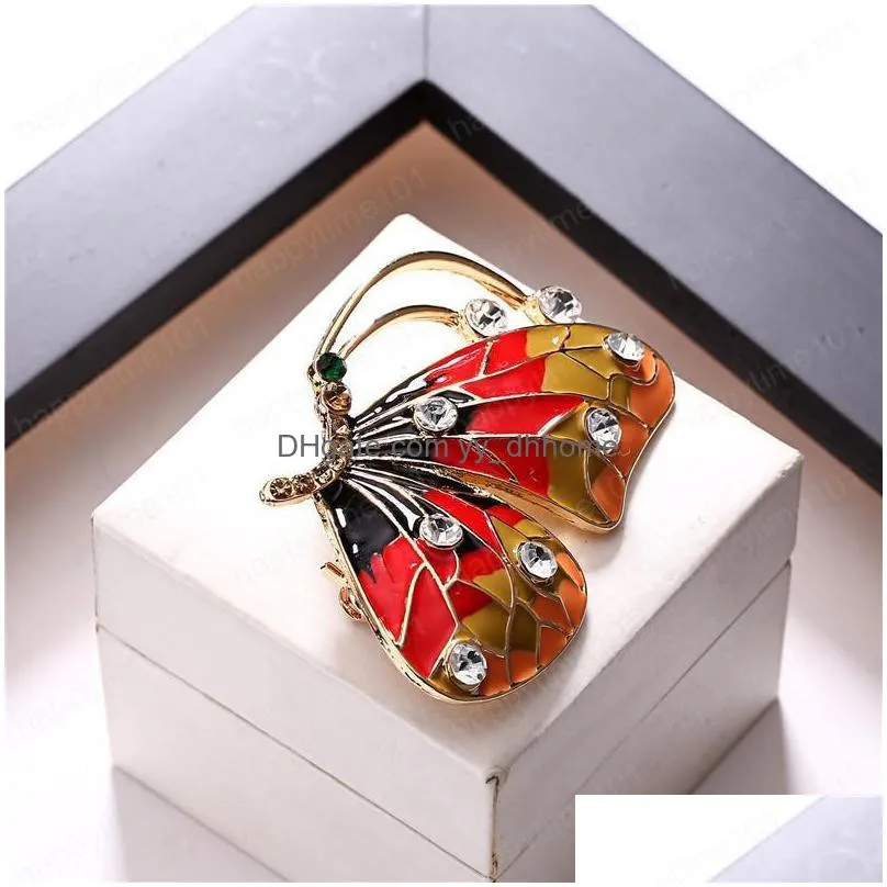  rhinestone butterfly brooches for women elegant insect pins vintage fashion beautiful pins girls good gift