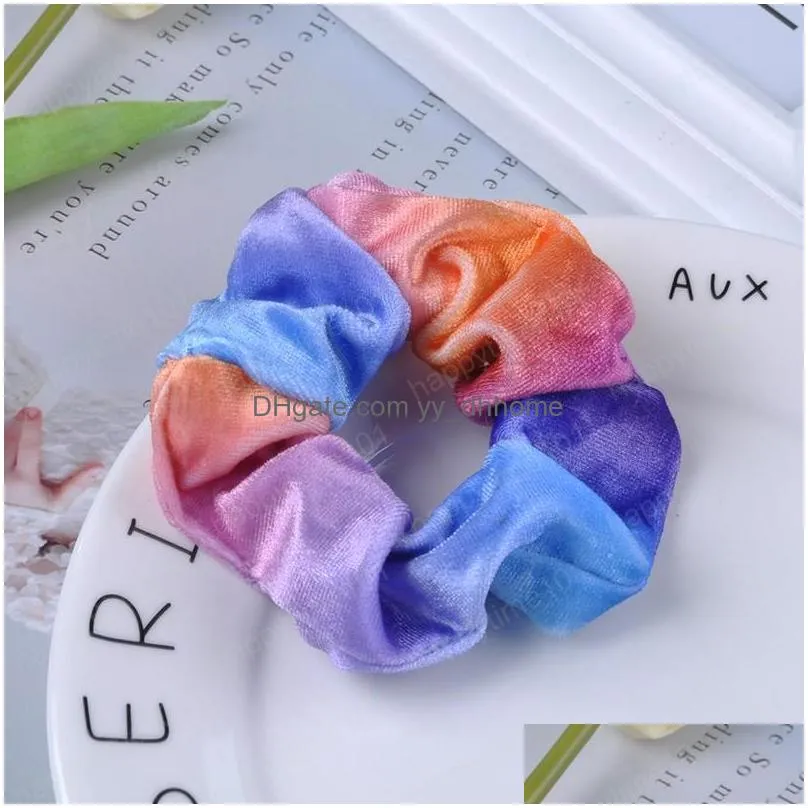 fashion velvet round stary sky scrunchies elastic hair bands hair gum for women girls rubber band ring hair accessoreis headwear