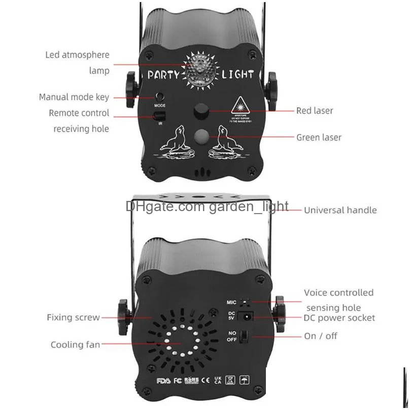 party stage laser lighting usb charge strobe dj disco light sound activated remote control projector lamp for home birthday bar rave wedding