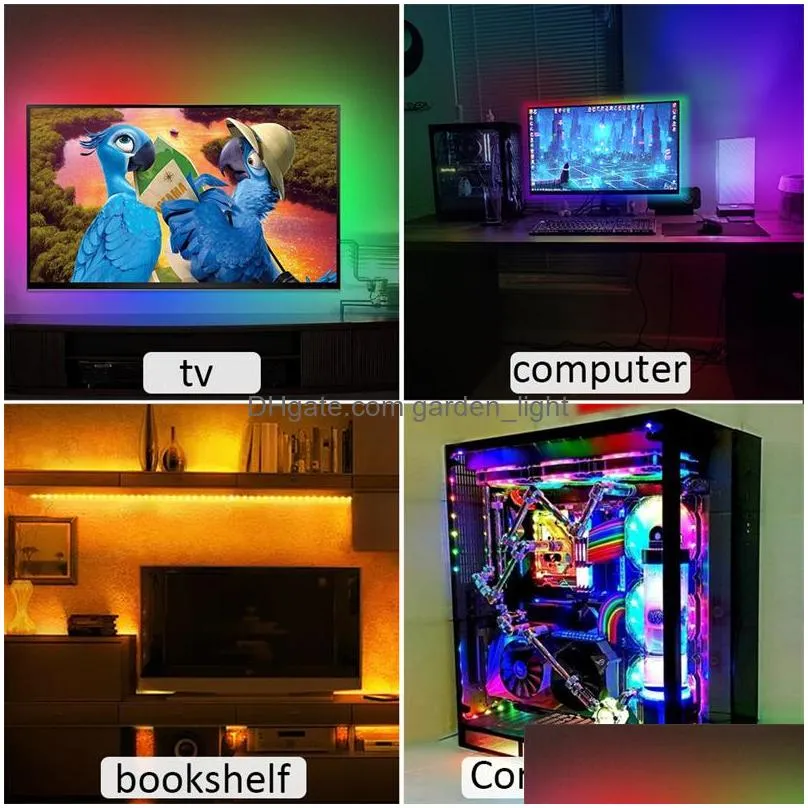 led strip light usb bluetooth 5050 rgb light smd dc5v flexible lead lamp tape ribbon tv desktop screen back lights diode